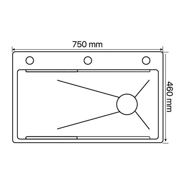 Кухонна мийка багатофункціональна Zerix ZH7546-SET-05 Decor Graphite з вбудованим змішувачем з нерж. сталі (ZM5592) ZM5592 фото