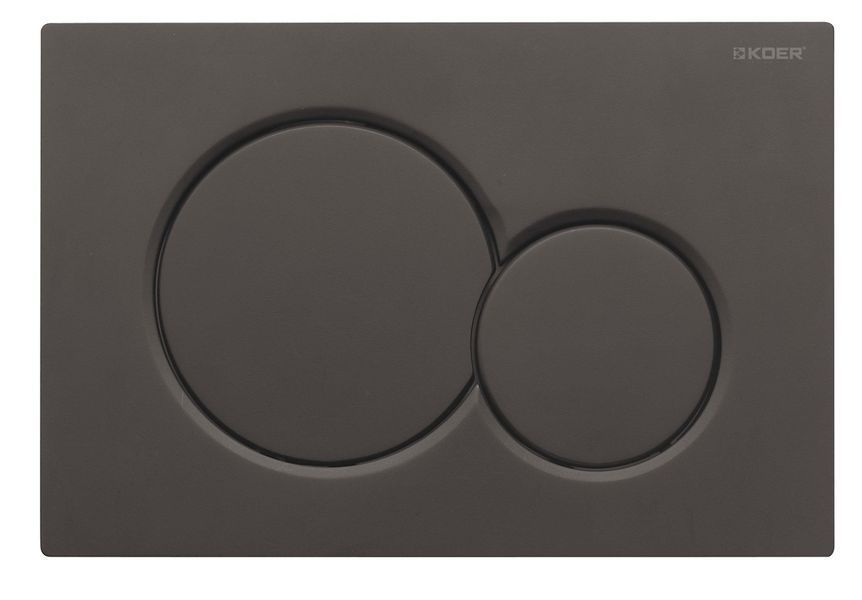 Панель змиву Koer KT-0601-05 240x160x10mm пластикова, кнопка кругла (колір чорний матовий) (KR5176) KR5176 фото