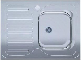 Кухонна мийка накладна UA Polish - 6080R (0.4 мм) (без сифону) 1037076 фото