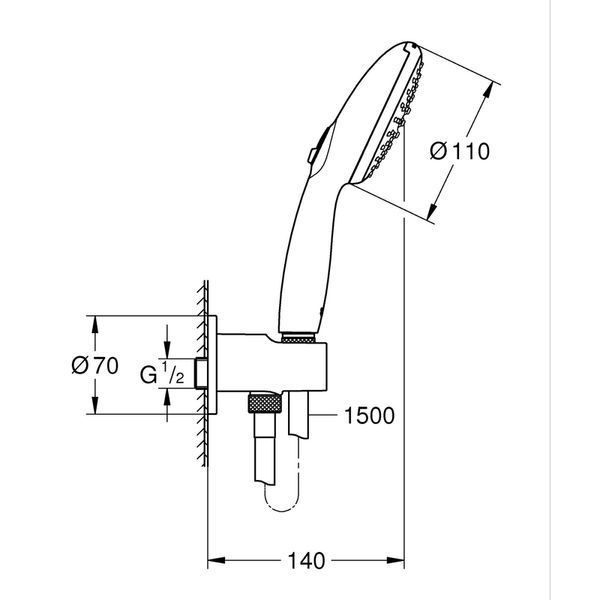 Прихована душова система Grohe Eurosmart New Tempesta 200 (UA25183003) UA25183003 фото