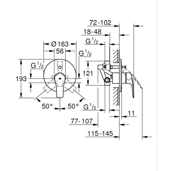 Прихована душова система Grohe Eurosmart New Tempesta 200 (UA25183003) UA25183003 фото