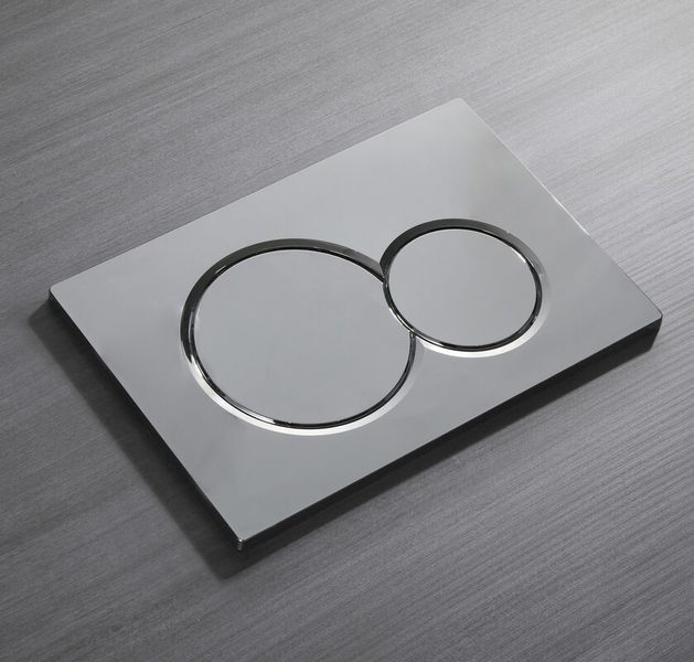 Панель змиву Koer KT-0601-01 240x160x10mm пластикова, кнопка кругла (колір хром) (KR5174) KR5174 фото