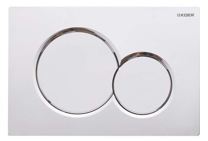Панель змиву Koer KT-0601-01 240x160x10mm пластикова, кнопка кругла (колір хром) (KR5174) KR5174 фото