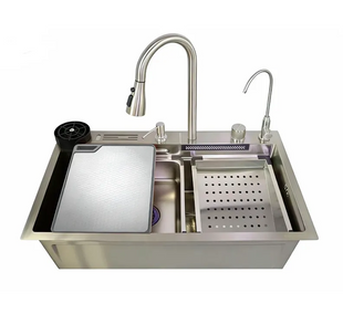 Кухонна мийка багатофункціональна Zerix ZH7546-SET-06 Decor SS Color з вбудованим змішувачем з нерж.cталі (ZM5596) ZM5596 фото