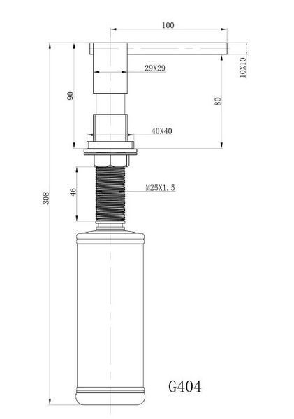 Дозатор рідкого мила / миючого засобу вбудований хром G404 Gappo 1037651 фото