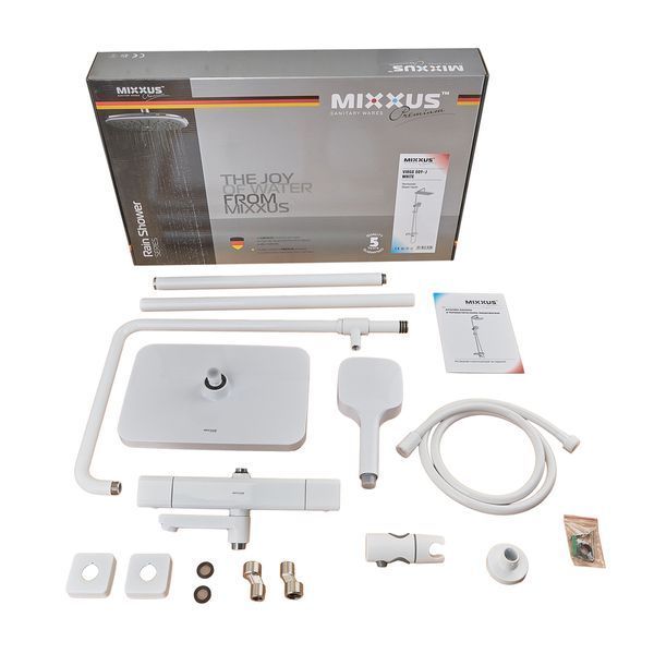 Душова колона Mixxus Premium VIRGO 009-J WHITE з термостичним змішувачем,3 фу... MI6648 фото