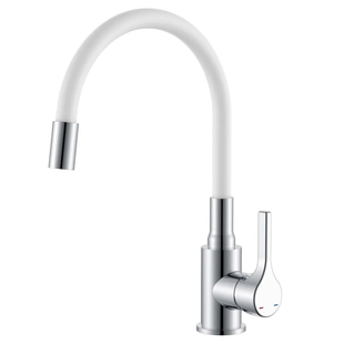 Змішувач для кухні Zerix Rex-011 Chrome Refl.White з нерж. сталі (Колір хром+... ZX6129 фото