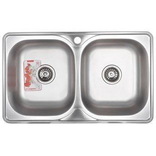 Мийка кухонна Zerix Z7848D-08-180MD Double (micro decor) (ZS0579) ZS0579 фото