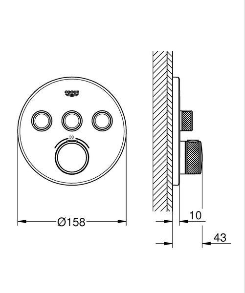 Набір для комплектації ванни та душа Grohe Grohtherm SmartControl з New Tempe... UA26415SC10 фото