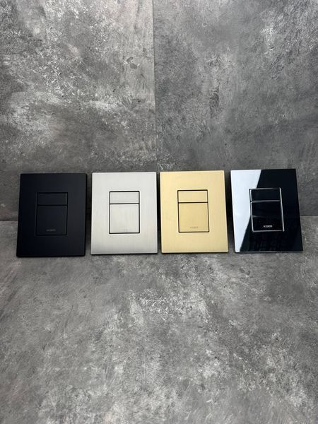 Панель змиву Koer KT-0607-01 157x198x10mm пластикова, кнопка квадратна (колір хром) (KR5344) KR5344 фото