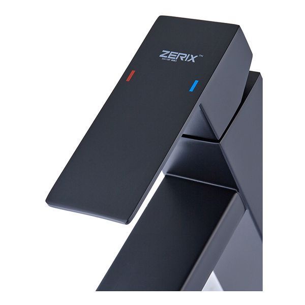Змішувач для умивальника з нерж. сталі SUS304 Zerix KUB-001 Black (ZX4703) ZX4703 фото