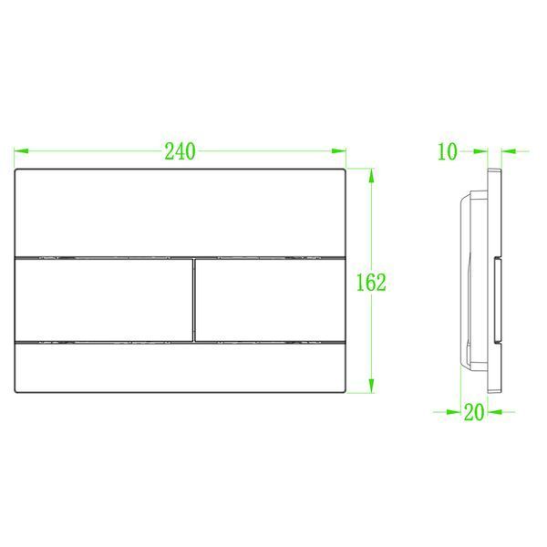 Панель змиву Koer KT-0603-07 240x160x10mm пластикова, кнопка лінійна (колір графіт) (KR5321) KR5321 фото