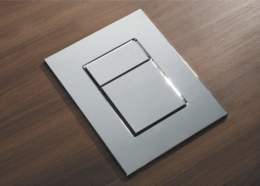Панель змиву Koer KT-0607-01 157x198x10mm пластикова, кнопка квадратна (колір хром) (KR5344) KR5344 фото