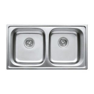 Мийка кухонна HAIBA 78x43 DOUBLE (decor) (HB0567) HB0567 фото