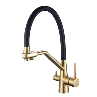 Змішувач для кухні Mixxus Premium Senna 021 Brushed Gold Refl.Black з виходом... MP6722 фото