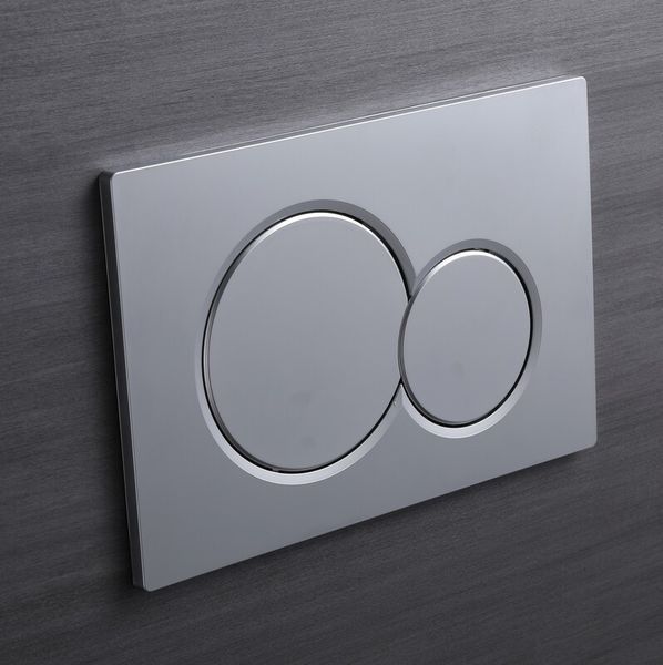 Панель змиву Koer KT-0601-14 240x160x10mm пластикова, кнопка кругла (колір сатин) (KR5177) KR5177 фото