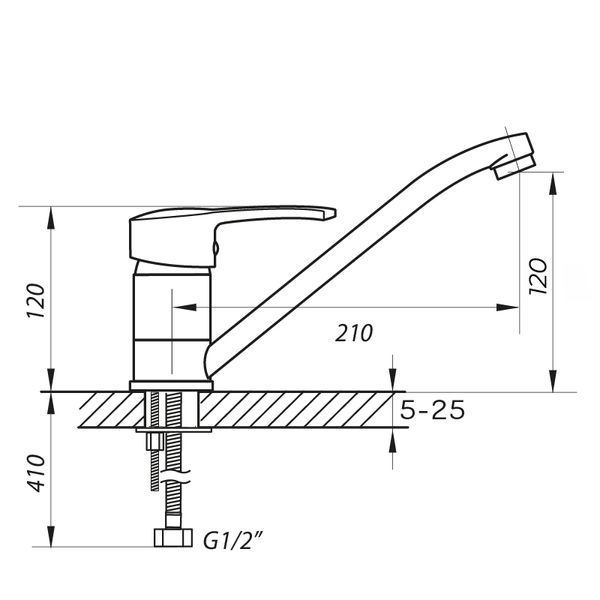 Змішувач для кухні Zerix PED-A 181 (ZX0059) ZX0059 фото