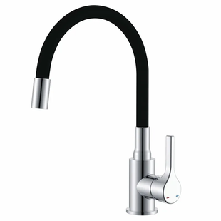 Змішувач для кухні Zerix Rex-011 Chrome Refl.Black з нерж. сталі (Колір хром+... ZX6127 фото
