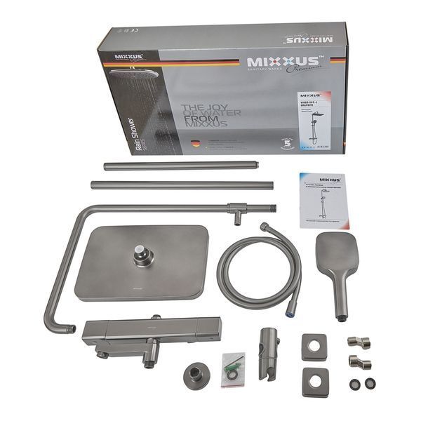 Душова система Mixxus Premium VIRGO 009-J GRAPHITE з термостатичним змішувачем... MI6647 фото