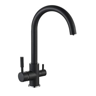 Кухонний змішувач на дві води Mixxus Premium Mafin 021 (Black) (MI5931) MI5931 фото