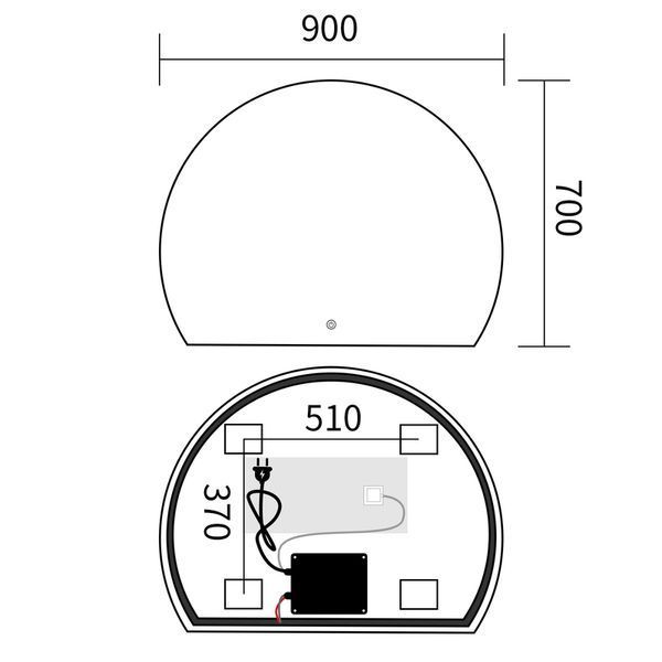 Дзеркало Mixxus Premium TOPPER MS01-90x70-Reverse з LED Touch, Anti-fog, димером (3-6,5kK) (MP6632) MP6632 фото
