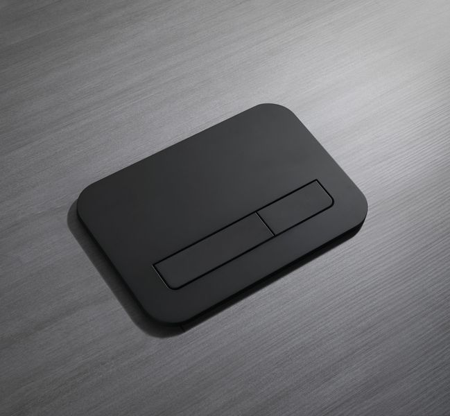 Панель змиву Koer KT-0609-05 240x160x7mm пластикова, кнопка лінійна (колір чорний матовий) (KR6131) KR6131 фото
