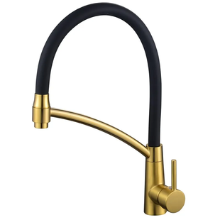 Змішувач для кухні Mixxus Premium Rossi 017 Brushed Gold Refl.Black (Колір ма... MP6723 фото