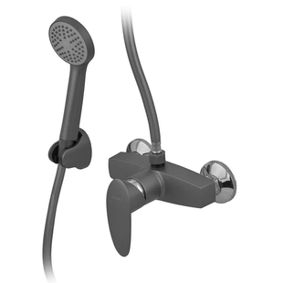 Змішувач для душової кабіни Plamix CEZAR-003 SET Graphite, зі шлангом, лійкою... PM0689 фото