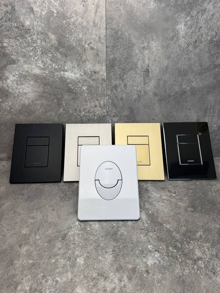 Панель змиву Koer KT-0606-01 157x198x10mm пластикова, кнопка закруглена (колір хром) (KR5342) KR5342 фото