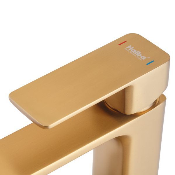Змішувач для умивальника високий Haiba KUBUS 001 (HIGH) BRUSHED GOLD (HB9623) HB9623 фото
