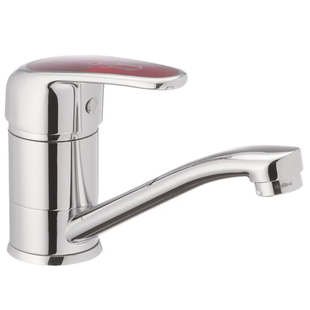 Змішувач для умивальника Haiba Magic 555 (15 см) з червоною ручкою (HB0673) HB0673 фото