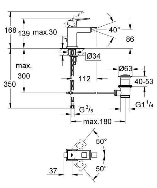 Змішувач для біде Grohe Eurocube (23138000) 23138000 фото