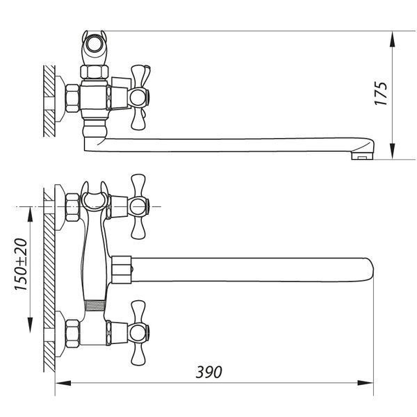 Змішувач для ванни Zerix D5Q 827 (ZX0010) ZX0010 фото