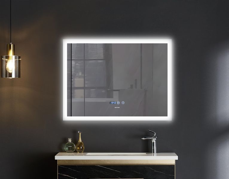 Дзеркало Mixxus FLAT MR04-100x60 з LED Touch, Anti-fog, димером, регулятором яскравості, годинником (MI6008) MI6008 фото