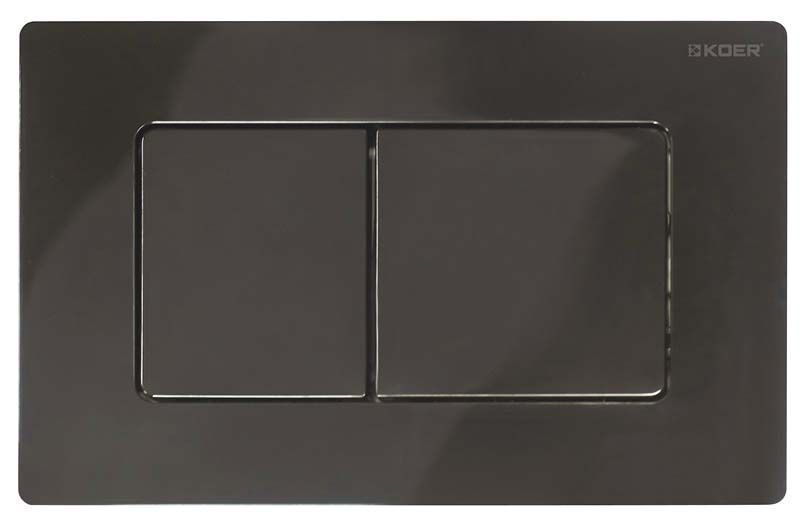 Панель змиву Koer KT-0602-16 240x160x10mm пластикова, кнопка квадратна (колір чорний глянцевий) (KR5182) KR5182 фото