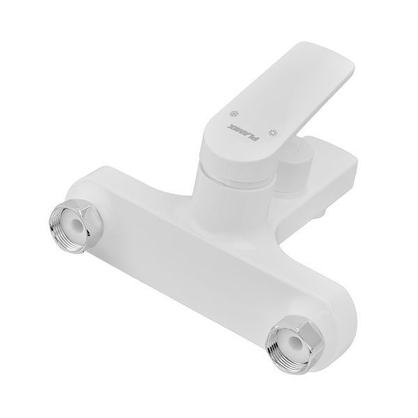 Змішувач для ванни Plamix Lucas-009 EURO SET White з шлангом, лійкою та кронш... PM0708 фото