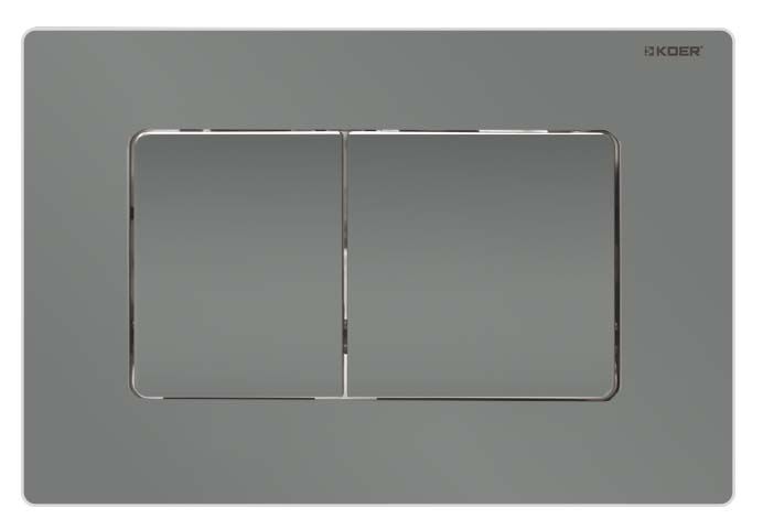 Панель змиву Koer KT-0602-07 240x160x10mm пластикова, кнопка квадратна (колір графіт) (KR5183) KR5183 фото