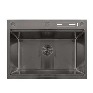 Мийка Mixxus MH7050-SK NANO-BLACK (3.0/0.8) з н.ст. зі сходинкою для суш.,з підст.під ножі(графіт)(MX1944) MX1944 фото