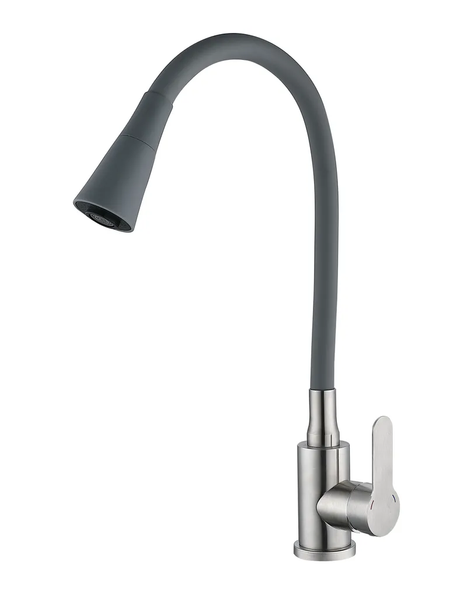 Змішувач для кухні Mixxus DAX-011 REFL.Gray з силіконовим виливом (MI6560) MI6560 фото