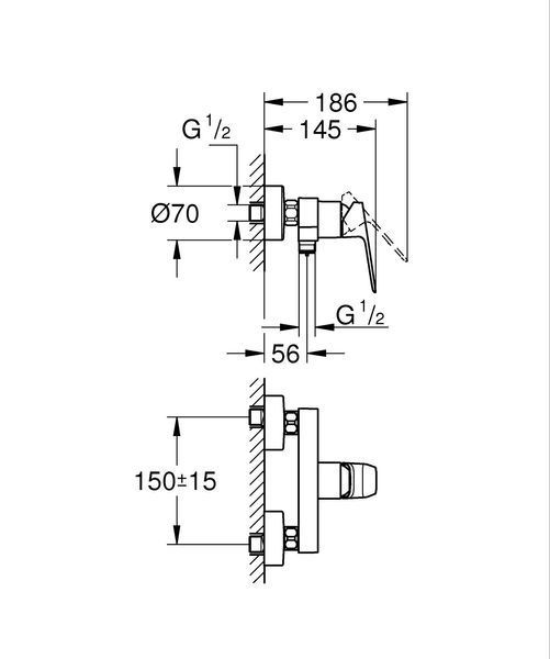 Одноважільний змішувач для душу Grohe Cubeo (1018242430) 1018242430 фото