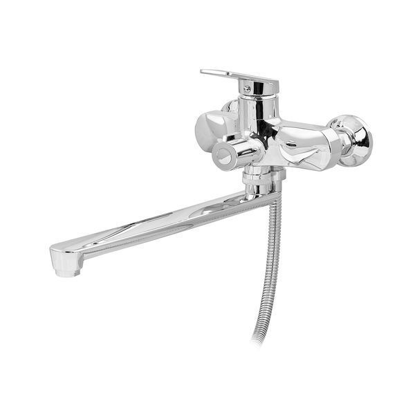 Змішувач для ванни Plamix Lucas-006 EURO SET Chrome (з шлангом, лійкою та кро... PM0710 фото