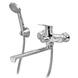Змішувач для ванни Plamix Lucas-006 EURO SET Chrome (з шлангом, лійкою та кро... PM0710 фото 1