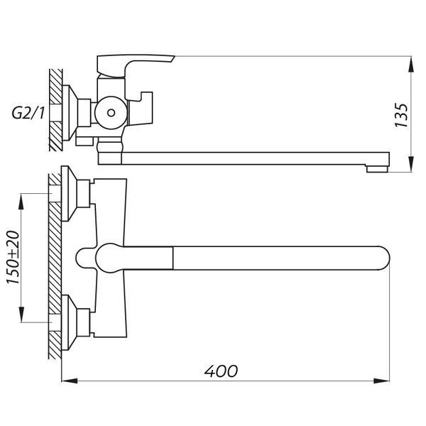 Змішувач для ванни Zerix FAB-7 (ZX3054) ZX3054 фото