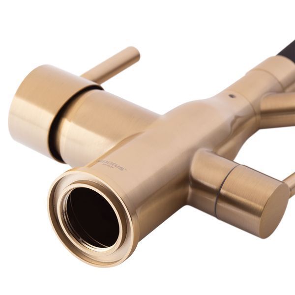 Змішувач для кухні MixxusPremium Gravity 021 BRUSHED GOLD REFL.BLACK (MI6981) MI6981 фото