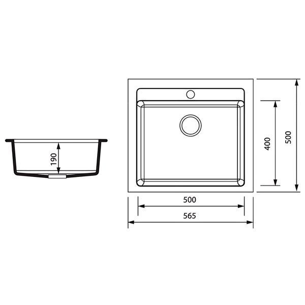 Мийка кухонна Zerix ZS-5751S-14 Чорний металік (ZX4602) ZX4602 фото