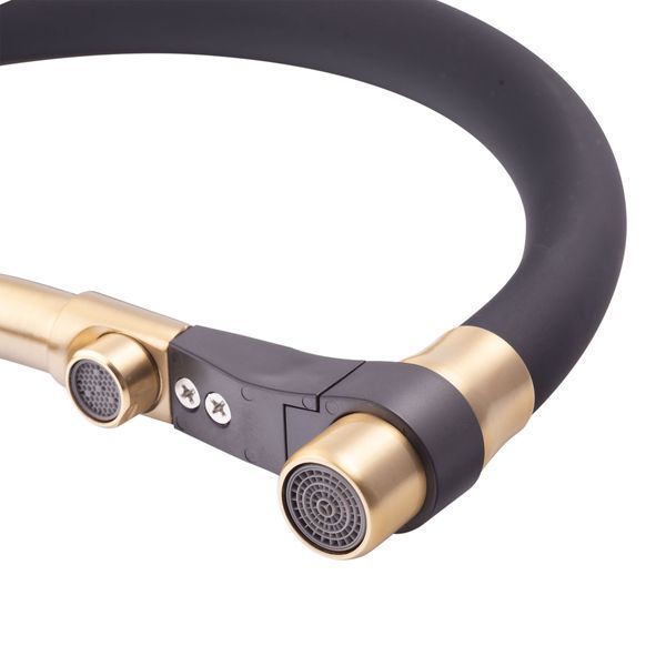 Змішувач для кухні MixxusPremium Gravity 021 BRUSHED GOLD REFL.BLACK (MI6981) MI6981 фото
