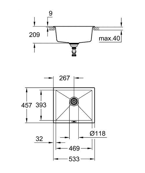 Композитна мийка для кухні Grohe K700U (31654AP0) 31654AP0 фото