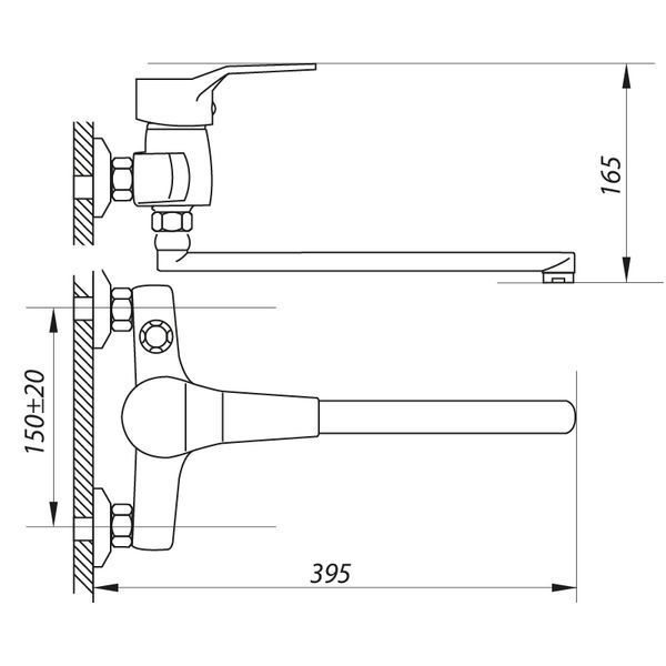 Змішувач для ванни Zerix NEO 181 (ZX0423) ZX0423 фото