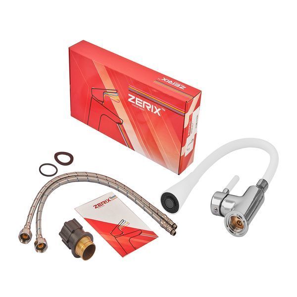 Змішувач для кухні Zerix Atrium-011-T Refl.WHITE (Колір хром+силік.вилив біли... ZX4719 фото