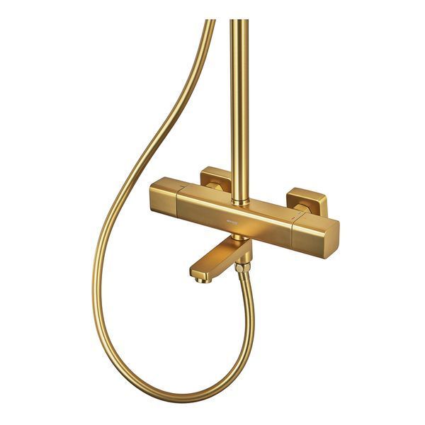 Душова система Mixxus Premium VIRGO 009-J BRUSHED GOLD з термостатичним змішув... MI6649 фото